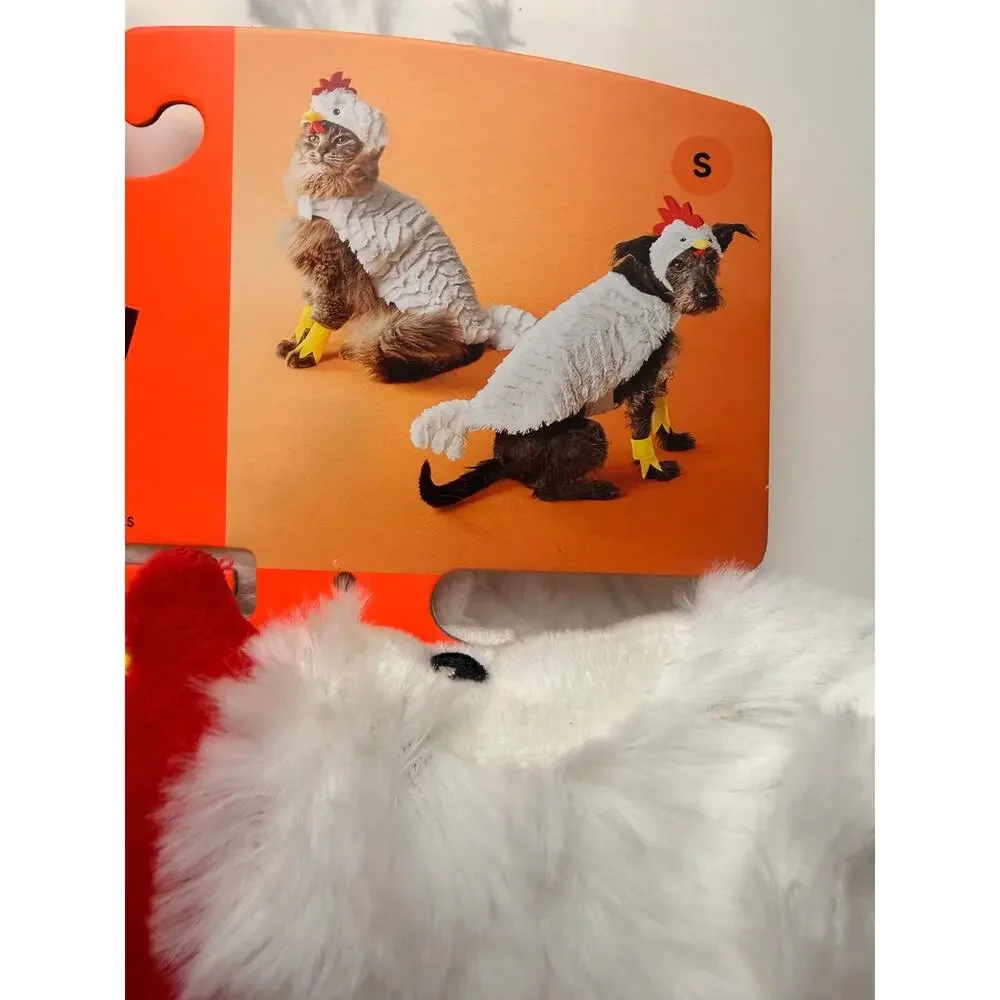 Boots & Barkley Chicken Pet Costume Small White Halloween Dog Cat NWT Complete